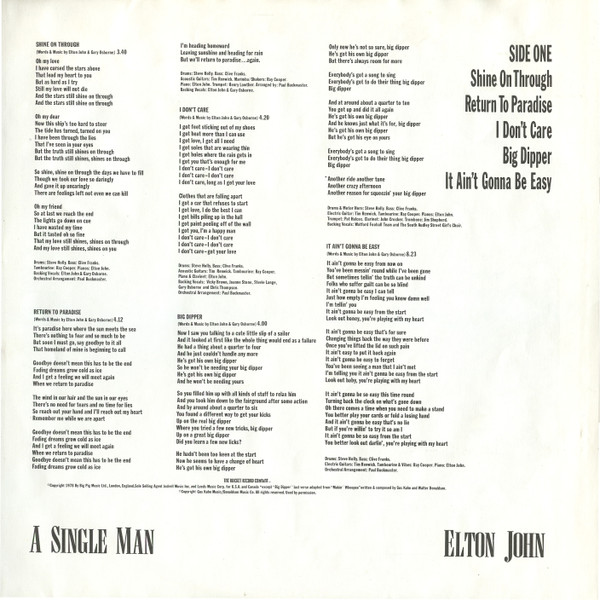 Elton John - A Single Man tweedehands pop vinyl bij Run4Records
