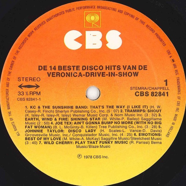Various - De 14 Beste Disco Hits Van De Veronica Drive-in Show tweedehands verzamel vinyl bij Run4Records