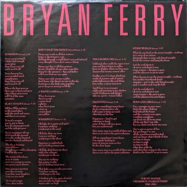 Bryan Ferry - Boys And Girls tweedehands pop vinyl bij Run4Records