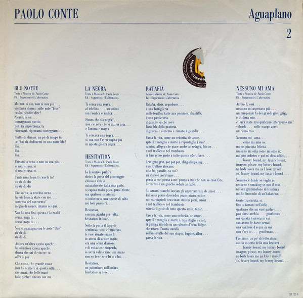 Paolo Conte - Aguaplano tweedehands pop vinyl bij Run4Records