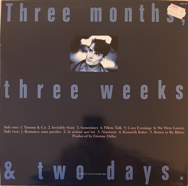Bill Pritchard - Three Months, Three Weeks & Two Days tweedehands pop vinyl bij Run4Records