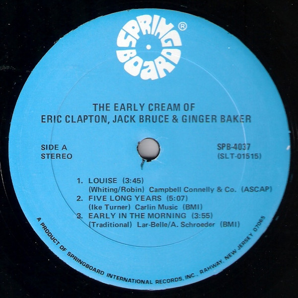 Eric Clapton, Jack Bruce, Ginger Baker - The Early Cream Of Eric Clapton, Jack Bruce & Ginger Baker tweedehands pop vinyl bij Run4Records