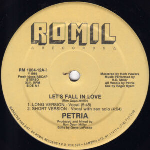 Petria – Let's Fall In Love staat als tweedehands LP gewoon te koop bij Run4records.