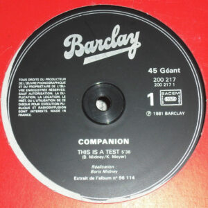 Companion – This Is A Test koop je op 2ehands vinyl bij jou online store Run4records