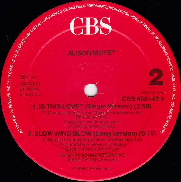 Alison Moyet - Is This Love? tweedehands pop vinyl bij Run4Records