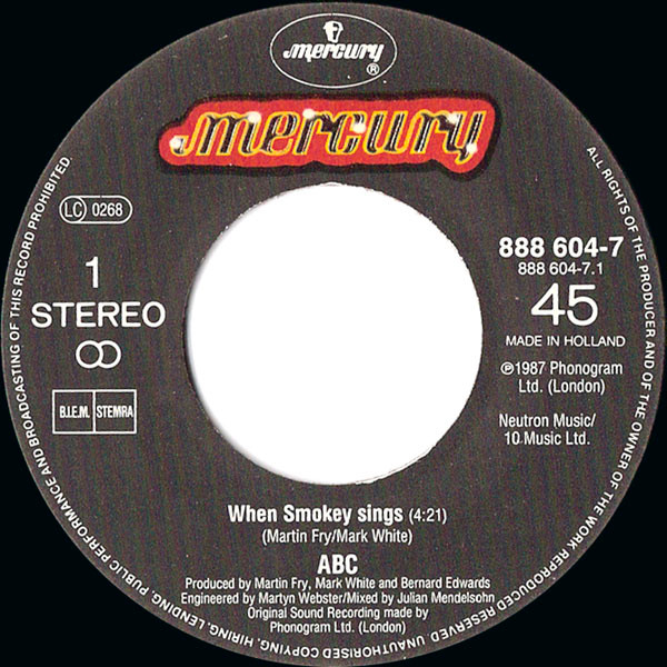 ABC - When Smokey Sings tweedehands 7 inch LP bij Run4Records