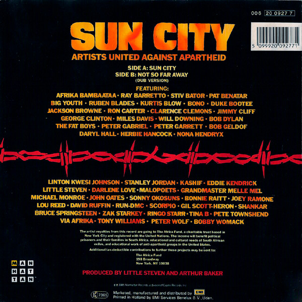 Artists United Against Apartheid - Sun City tweedehands 7 inch LP bij Run4Records