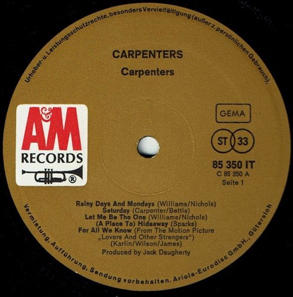 Carpenters - Carpenters tweedehands pop LP bij Run4Records