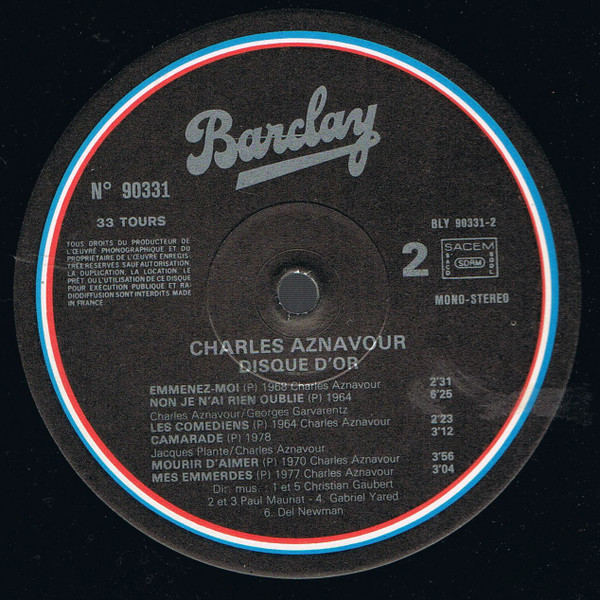 Charles Aznavour - Le Disque D'or tweedehands frans LP bij Run4Records