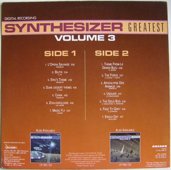 Ed Starink - Synthesizer Greatest Volume 3 tweedehands verzamel LP bij Run4Records