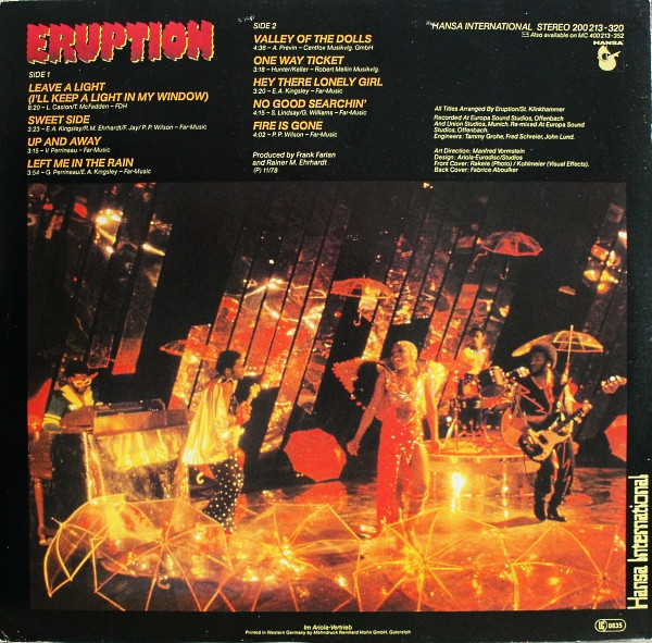 Eruption (4) - Leave A Light tweedehands disco LP bij Run4Records