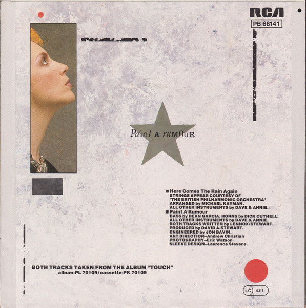 Eurythmics - Here Comes The Rain Again tweedehands 7 inch LP bij Run4Records
