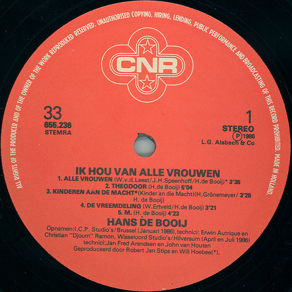 Hans De Booy - Ik Hou Van Alle Vrouwen tweedehands nl LP bij Run4Records