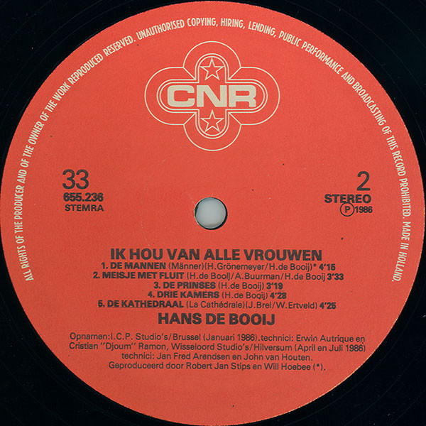 Hans De Booy - Ik Hou Van Alle Vrouwen tweedehands nl LP bij Run4Records