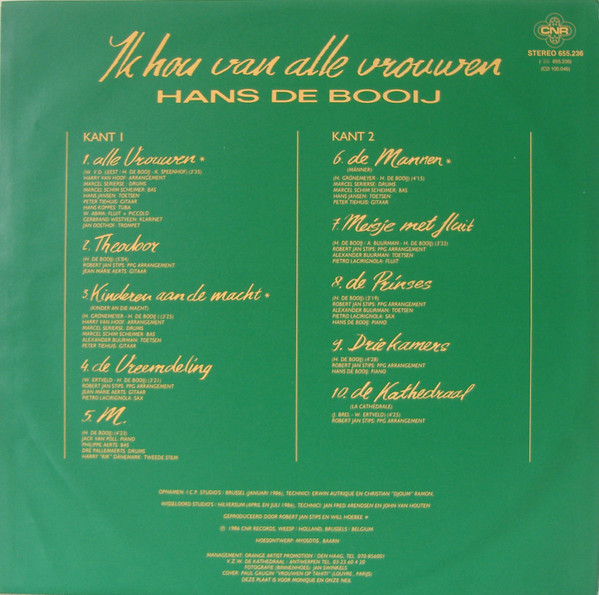Hans De Booy - Ik Hou Van Alle Vrouwen tweedehands nl LP bij Run4Records