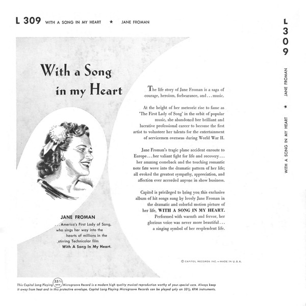 Jane Froman - With A Song In My Heart tweedehands film/tv LP bij Run4Records