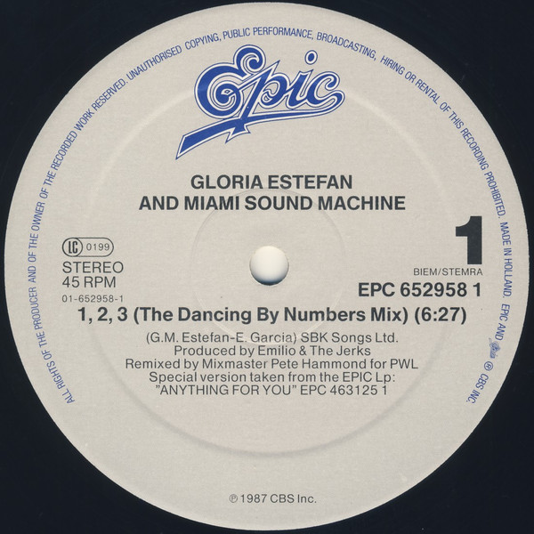 Miami Sound Machine - 123 (The Dancing By Numbers Mix) tweedehands 12 inch LP bij Run4Records