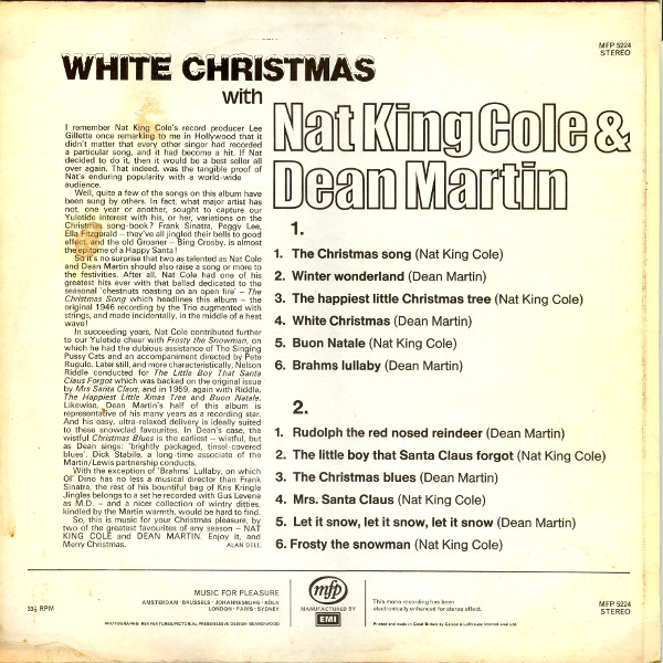 Nat King Cole, Dean Martin - White Christmas With Nat King Cole & Dean Martin tweedehands verzamel LP bij Run4Records