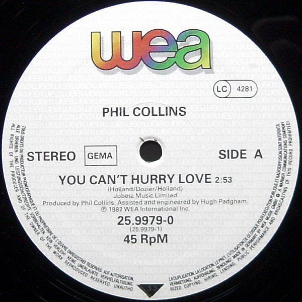 Phil Collins - You Can't Hurry Love tweedehands 12 inch LP bij Run4Records