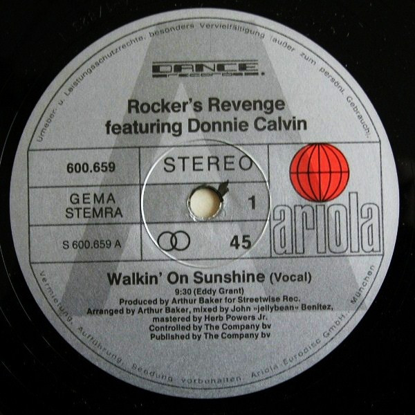 Rockers Revenge, Donnie Calvin - Walkin' On Sunshine tweedehands 12 inch LP bij Run4Records
