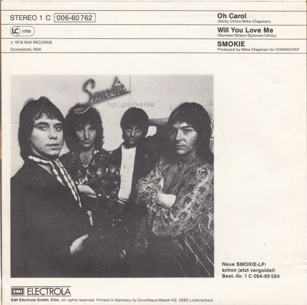 Smokie - Oh Carol tweedehands 7 inch LP bij Run4Records