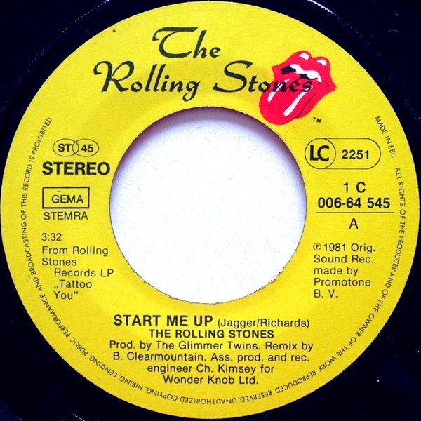 The Rolling Stones - Start Me Up tweedehands 7 inch LP bij Run4Records