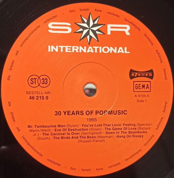 Various - 30 Years Popmusic 1965 tweedehands verzamel LP bij Run4Records