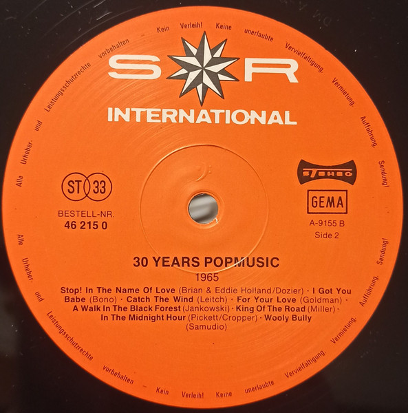 Various - 30 Years Popmusic 1965 tweedehands verzamel LP bij Run4Records