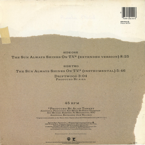 a-ha - The Sun Always Shines On T.V. tweedehands 7 inch LP bij Run4Records