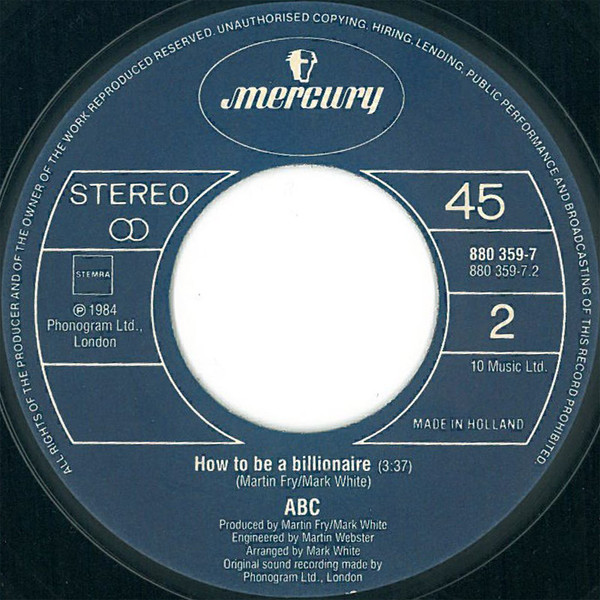 ABC - How To Be A Millionaire tweedehands 7 inch LP bij Run4Records