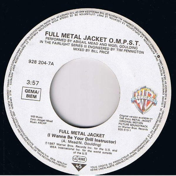 Abigail Mead - Full Metal Jacket (I Wanna Be Your Drill Instructor) tweedehands 7 inch LP bij Run4Records