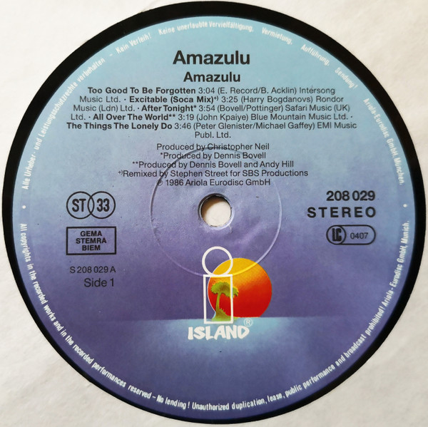 Amazulu - Amazulu tweedehands reggae LP bij Run4Records