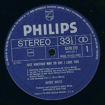 Barry White - Just Another Way To Say I Love You tweedehands soul LP bij Run4Records