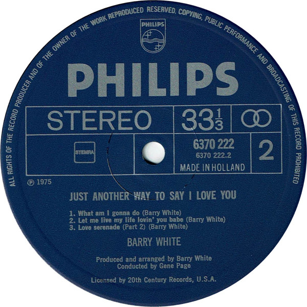 Barry White - Just Another Way To Say I Love You tweedehands soul LP bij Run4Records