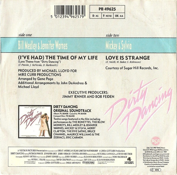 Bill Medley, Jennifer Warnes - (I've Had) The Time Of My Life tweedehands 7 inch LP bij Run4Records