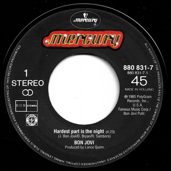Bon Jovi, TNT (15) - Hardest Part Is The Night / Seven Seas tweedehands 7 inch LP bij Run4Records
