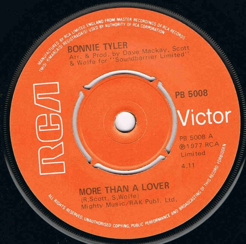 Bonnie Tyler - More Than A Lover tweedehands 7 inch LP bij Run4Records