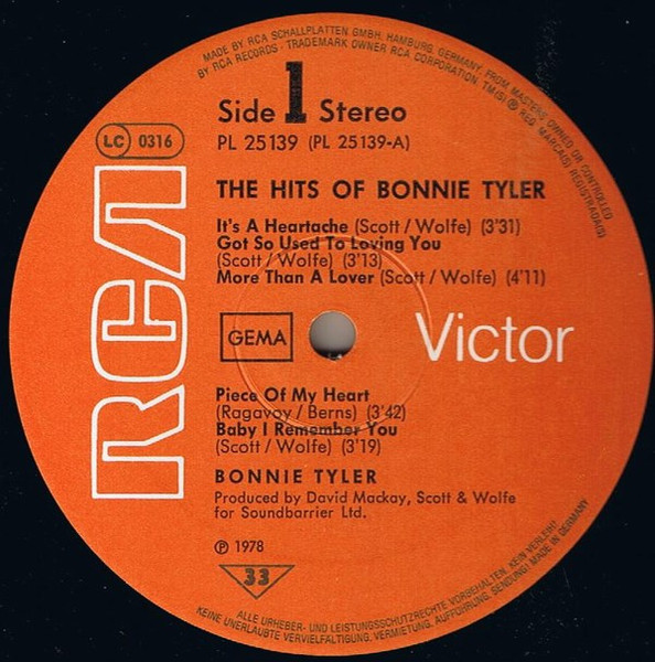 Bonnie Tyler - The Hits Of Bonnie Tyler tweedehands pop LP bij Run4Records