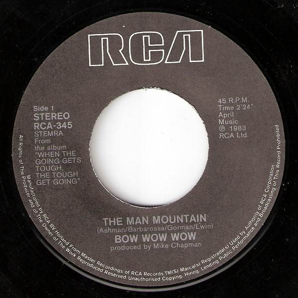 Bow Wow Wow - The Man Mountain tweedehands 7 inch LP bij Run4Records