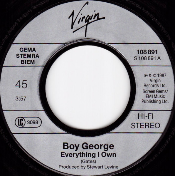 Boy George - Everything I Own tweedehands 7 inch LP bij Run4Records