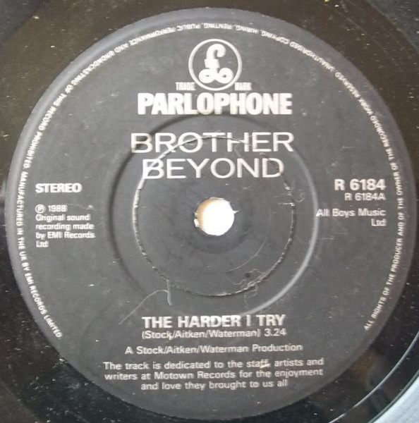 Brother Beyond - The Harder I Try tweedehands 7 inch LP bij Run4Records