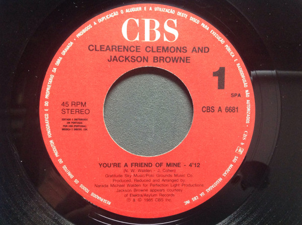 Clarence Clemons, Jackson Browne - You're A Friend Of Mine tweedehands 7 inch LP bij Run4Records