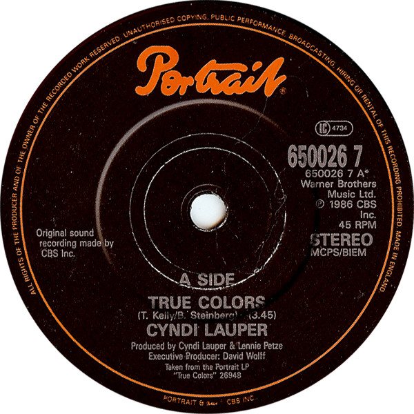 Cyndi Lauper - True Colors tweedehands 7 inch LP bij Run4Records
