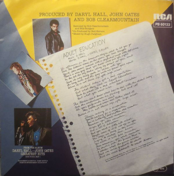Daryl Hall & John Oates - Adult Education tweedehands 7 inch LP bij Run4Records