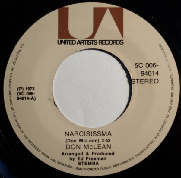 Don McLean - Narcisissma tweedehands 7 inch LP bij Run4Records