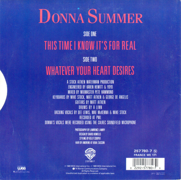 Donna Summer - This Time I Know It's For Real tweedehands 7 inch LP bij Run4Records
