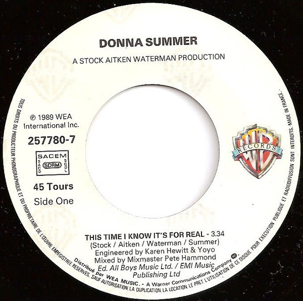 Donna Summer - This Time I Know It's For Real tweedehands 7 inch LP bij Run4Records