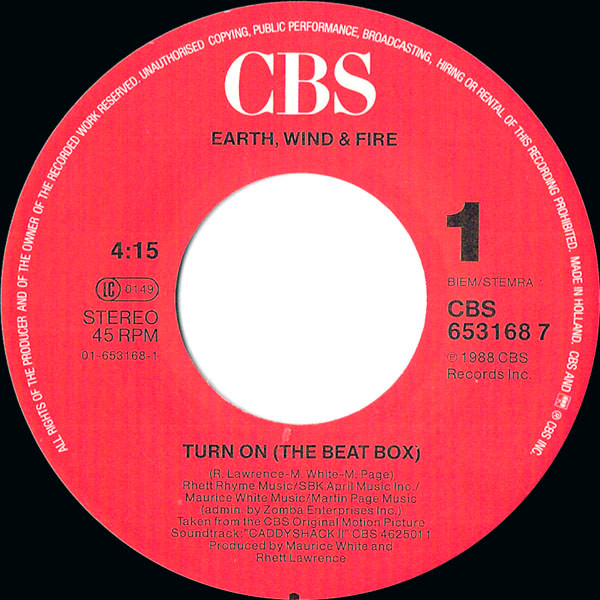Earth, Wind & Fire - Turn On (The Beat Box) tweedehands 7 inch LP bij Run4Records