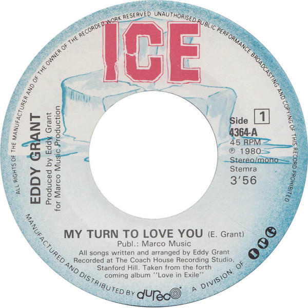 Eddy Grant - My Turn To Love You tweedehands 7 inch LP bij Run4Records