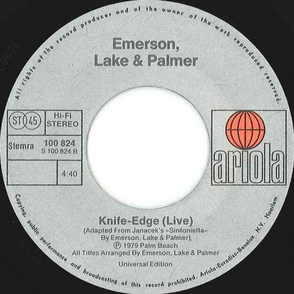 Emerson, Lake & Palmer - In Concert: Peter Gunn / Knife Edge tweedehands 7 inch LP bij Run4Records